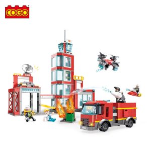 Cogo Building Blocks Plastic Building Blocks Set For Kid's Toy Brick Station For Fire Station-1