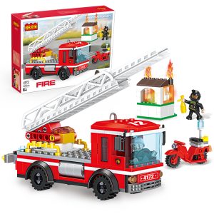 Kid Toy Brick Kid Block Build Blocks Toy Building Fire Rescue Truck-1