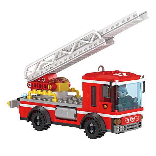 Kid Toy Brick Kid Block Build Blocks Toy Building Fire Rescue Truck-2