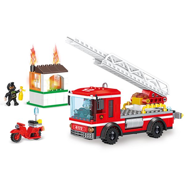 Kid Toy Brick Kid Block Build Blocks Toy Building Fire Rescue Truck-5