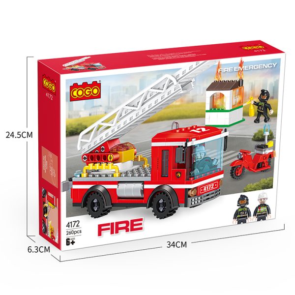 Kid Toy Brick Kid Block Build Blocks Toy Building Fire Rescue Truck-6