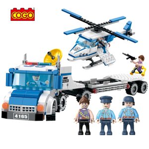 Police Helicopter Brick Puzzle-1