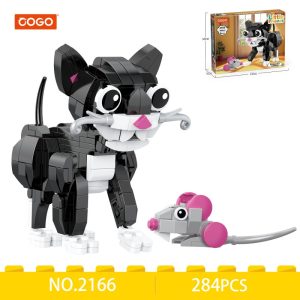 Curious Cat & Mouse Building Block Toy Set Custom 2166